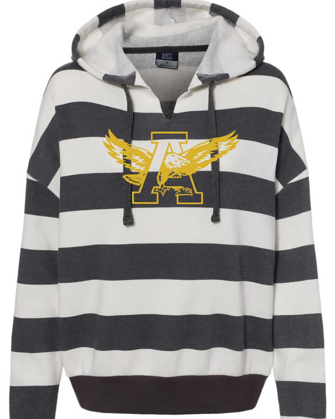 A Eagle Women's Striped Fleece Boxy Hooded Sweatshirt