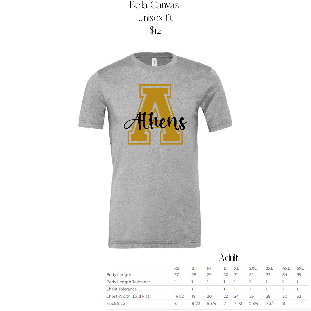 Custom Order Athens Cheer- High School Spirit wear