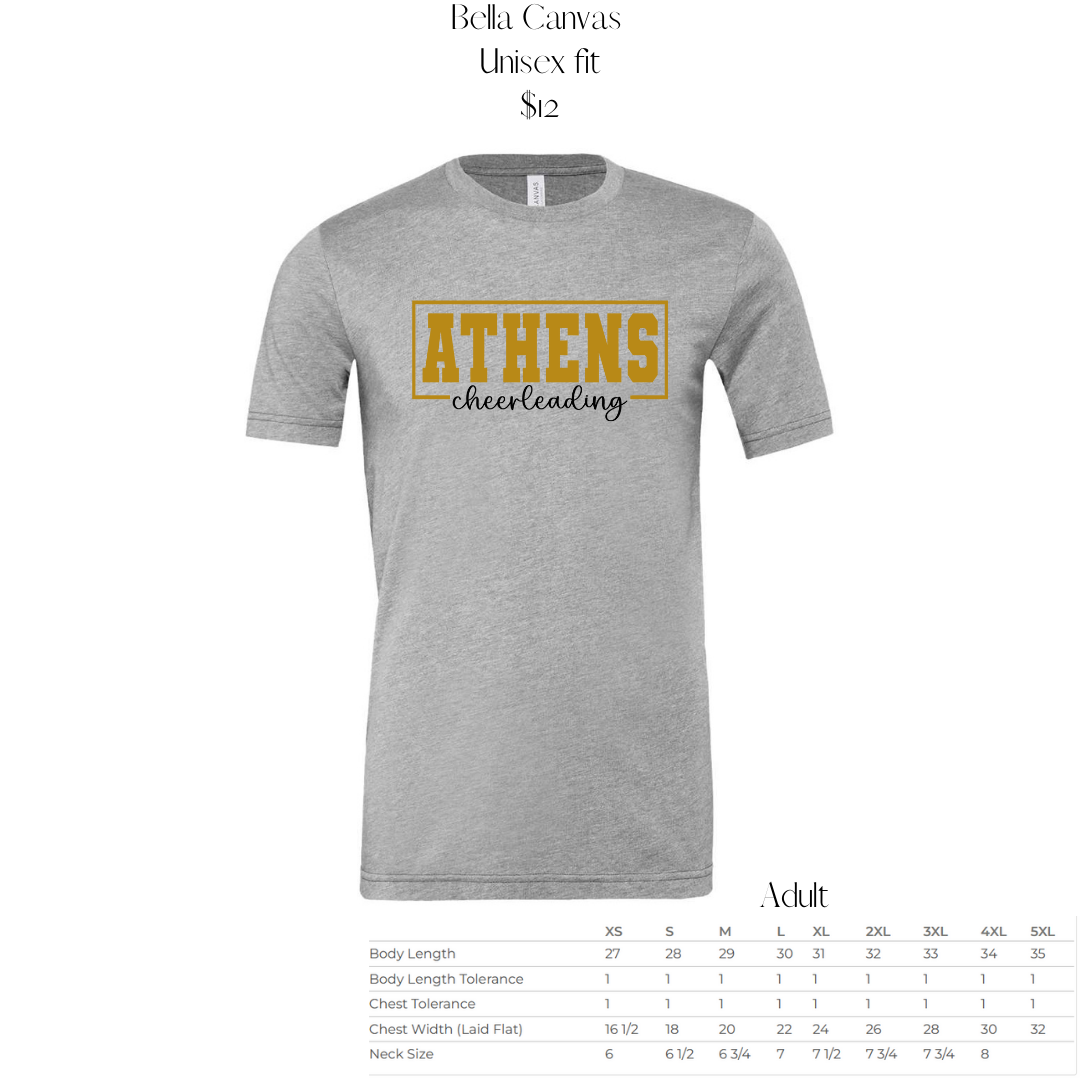 Custom Order Athens Cheer- High School Spirit wear