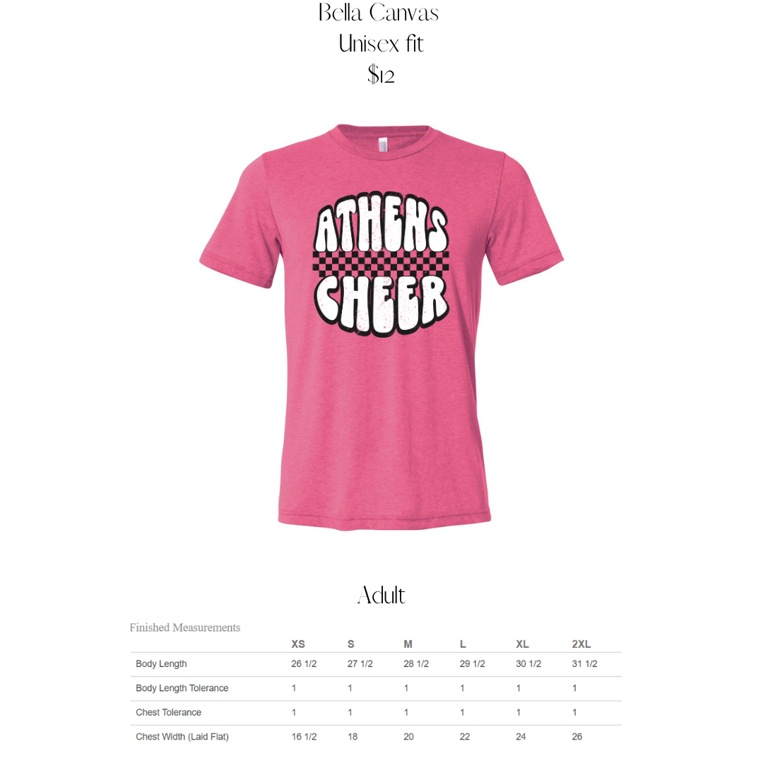 Custom Order Athens Cheer- Middle School Clothes Camp