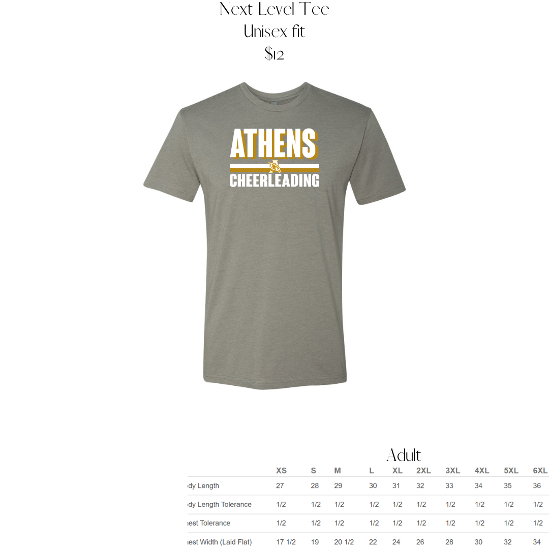 Custom Order Athens Cheer- Middle School Clothes Camp