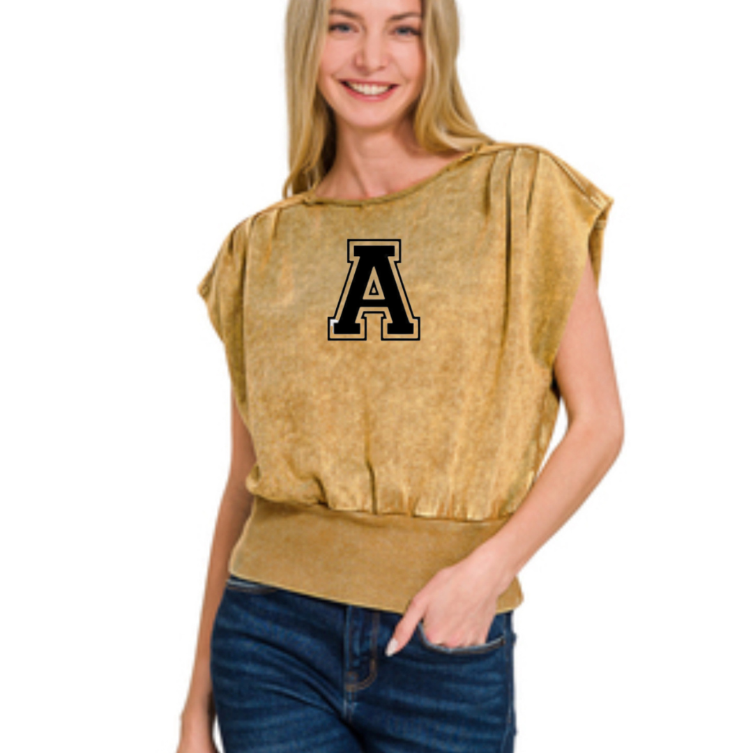 Athens Washed Boat Neck Dolman Sleeve Top