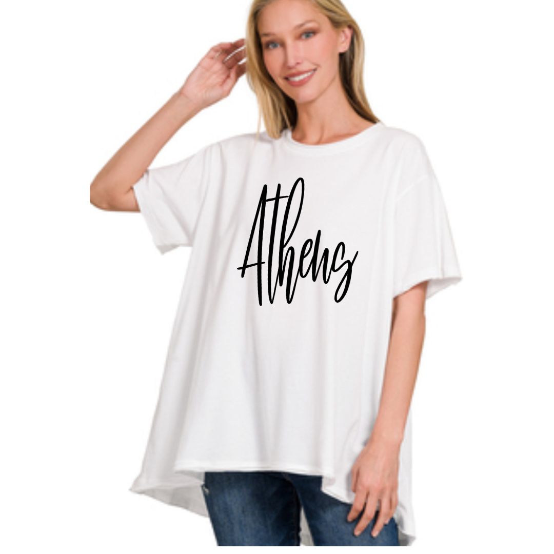 Athens Cotton Drop Shoulder Oversized Top