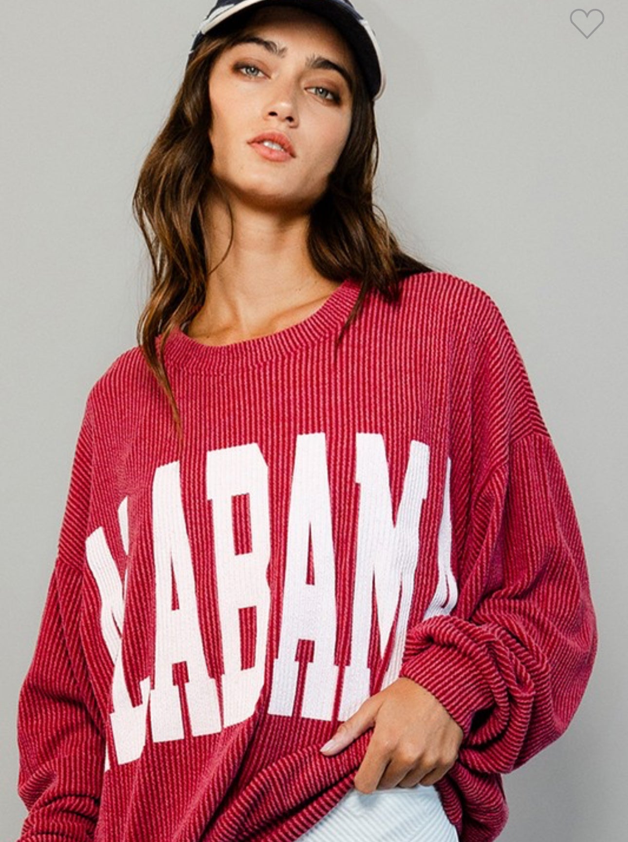 Preorder Alabama corded oversized pullover
