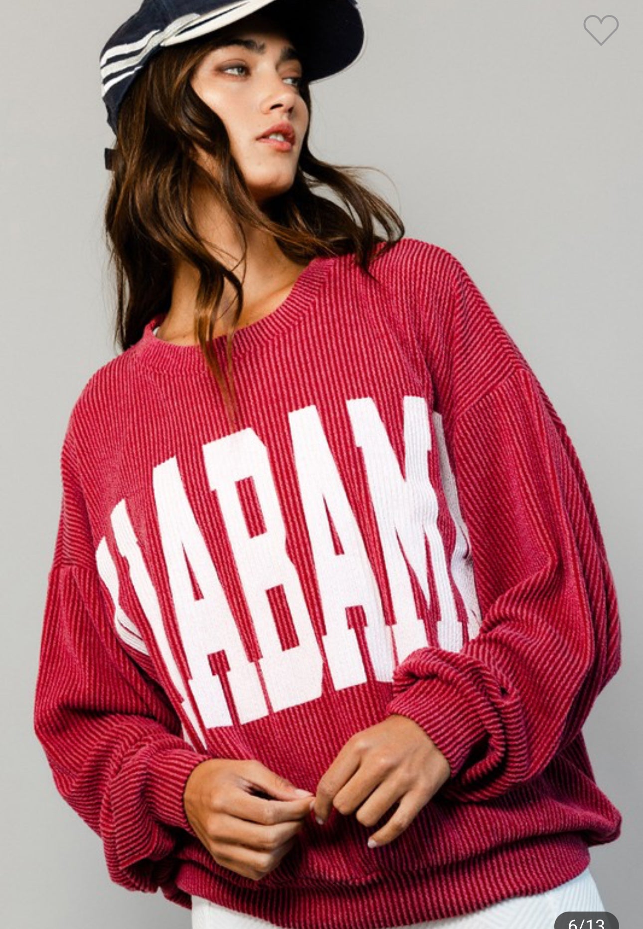 Preorder Alabama corded oversized pullover