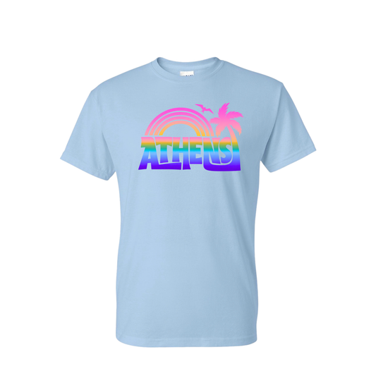Athens Beachy Pink Rainbow tee