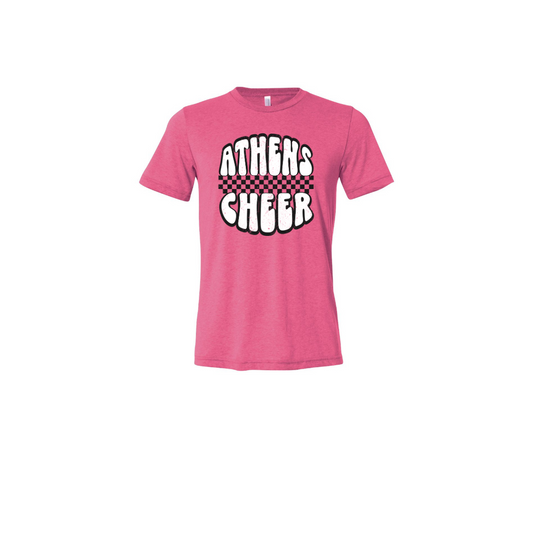 Custom Order Athens Cheer - JV - Pink Athens Cheer Checkered Tee