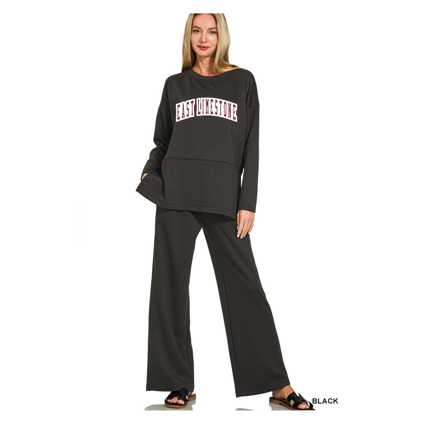 SCUBA SIDE SLIT TOP & PANTS SET - PREORDER