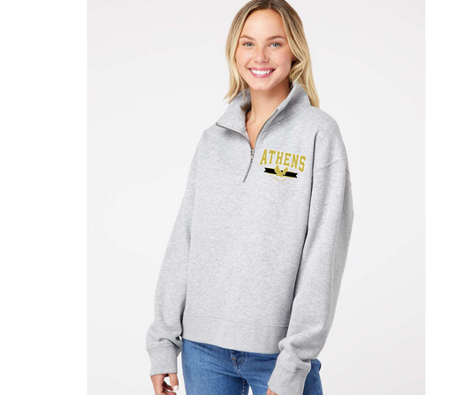 Athens Womens Fleece Quarter Zip Sweatshirt