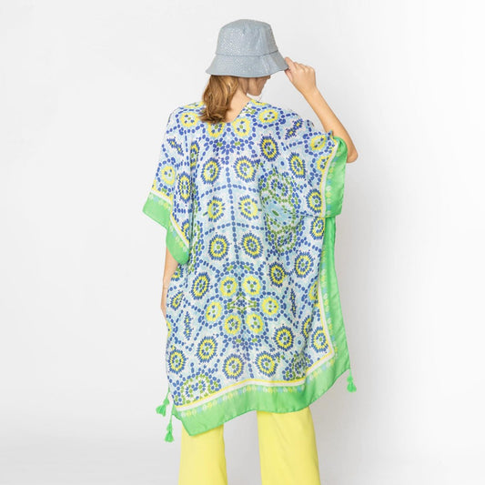 Anthropologie Inspired Kimono - Green Tassels