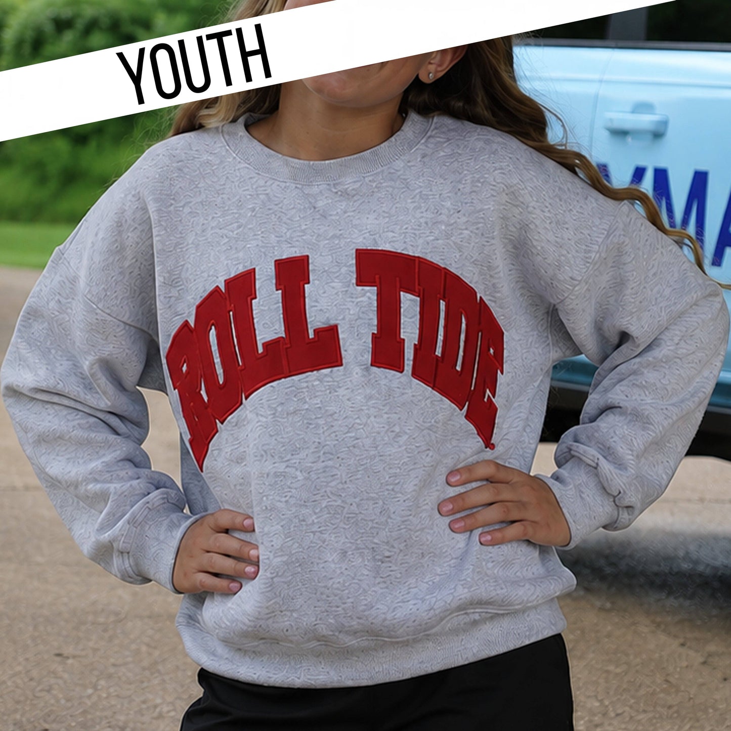 YOUTH ROLL TIDE LULU MAC SWEATSHIRT- GREY