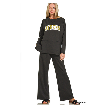 SCUBA SIDE SLIT TOP & PANTS SET - PREORDER