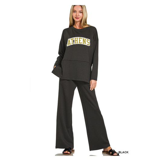 SCUBA SIDE SLIT TOP & PANTS SET - PREORDER