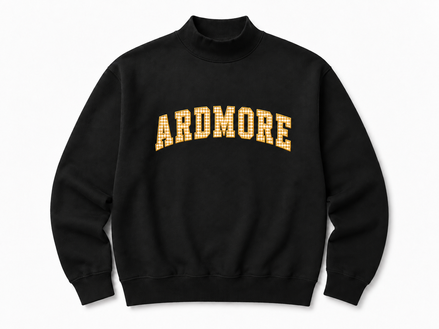 Ardmore Gingham Applique Mock Neck
