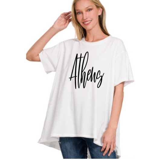 Athens Cotton Drop Shoulder Oversized Top