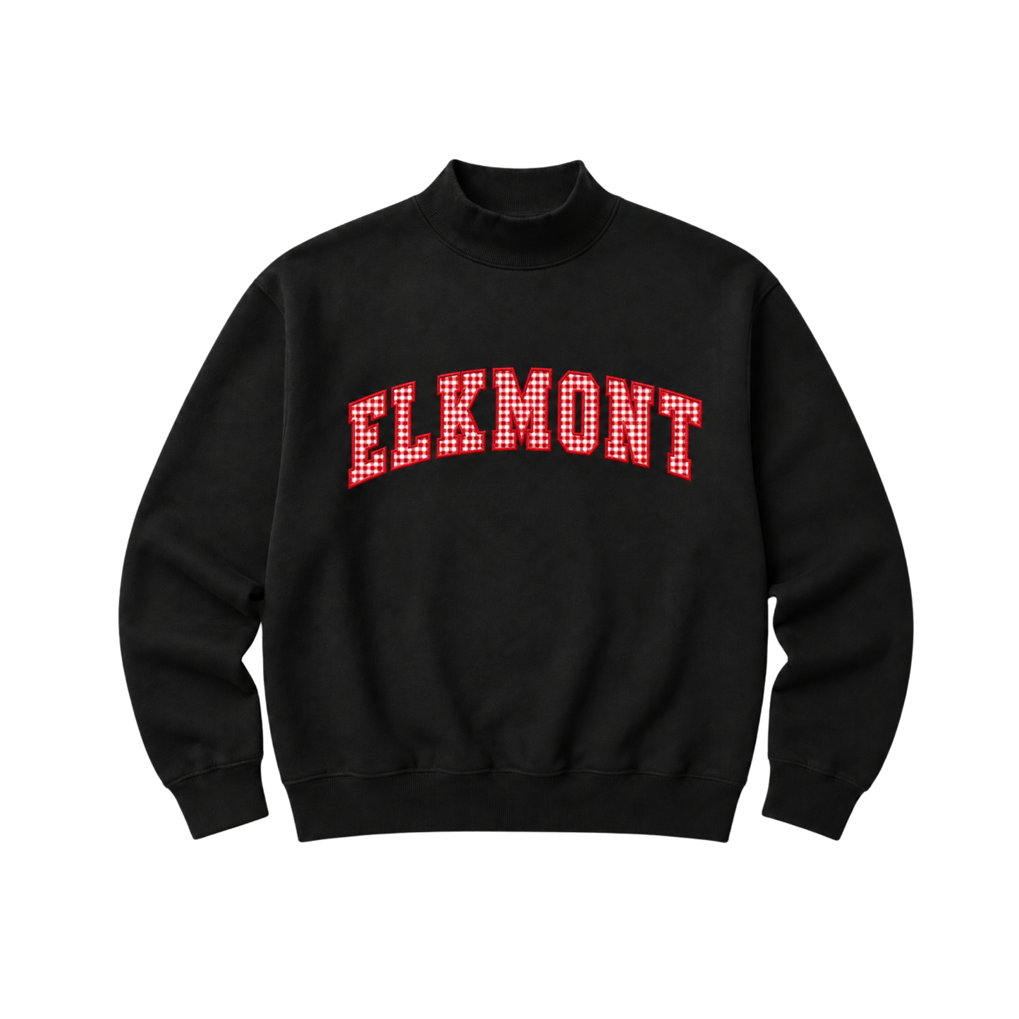 Elkmont Gingham Applique Mock Neck