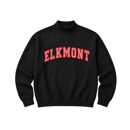 Elkmont Gingham Applique Mock Neck