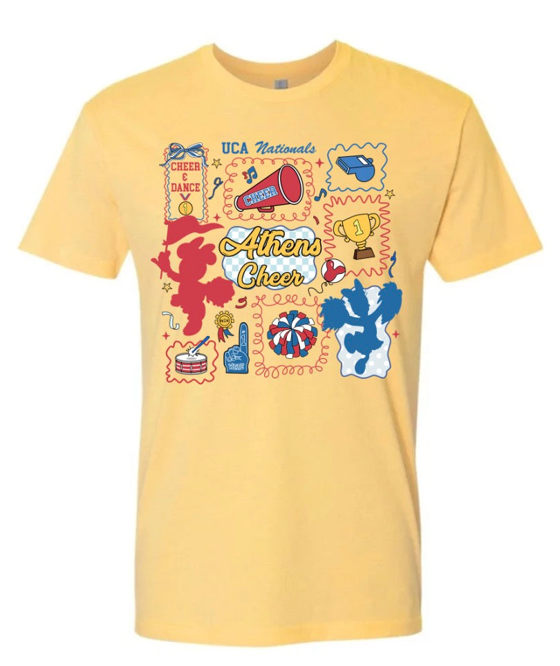Custom Order Athens Cheer- JV - Nationals Tee - Yellow