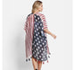 Americana Stars & Stripes Printed Kimono with Tassels
