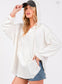 French Terry White hooded Sweater