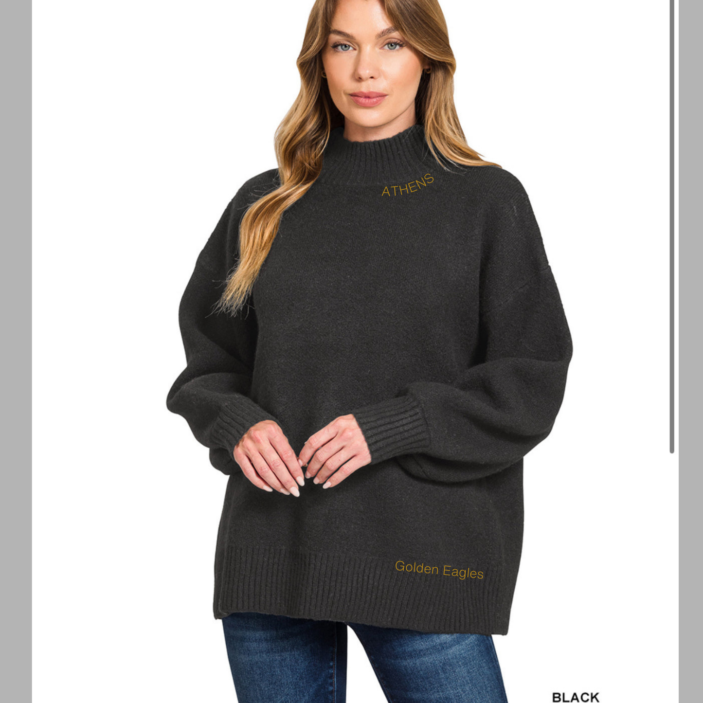 Athens Mock Neck Black sweater