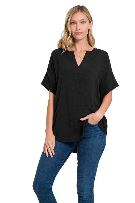 Woven Short Sleeve Top