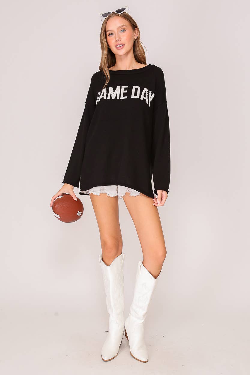 Game Day" Graphic Knit Sweater