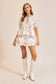 Football Print Tie-Front Babydoll Top