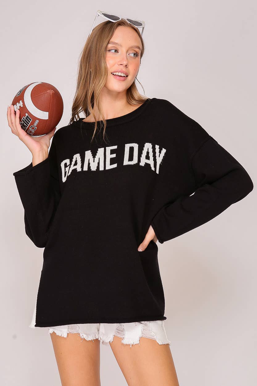 Game Day" Graphic Knit Sweater